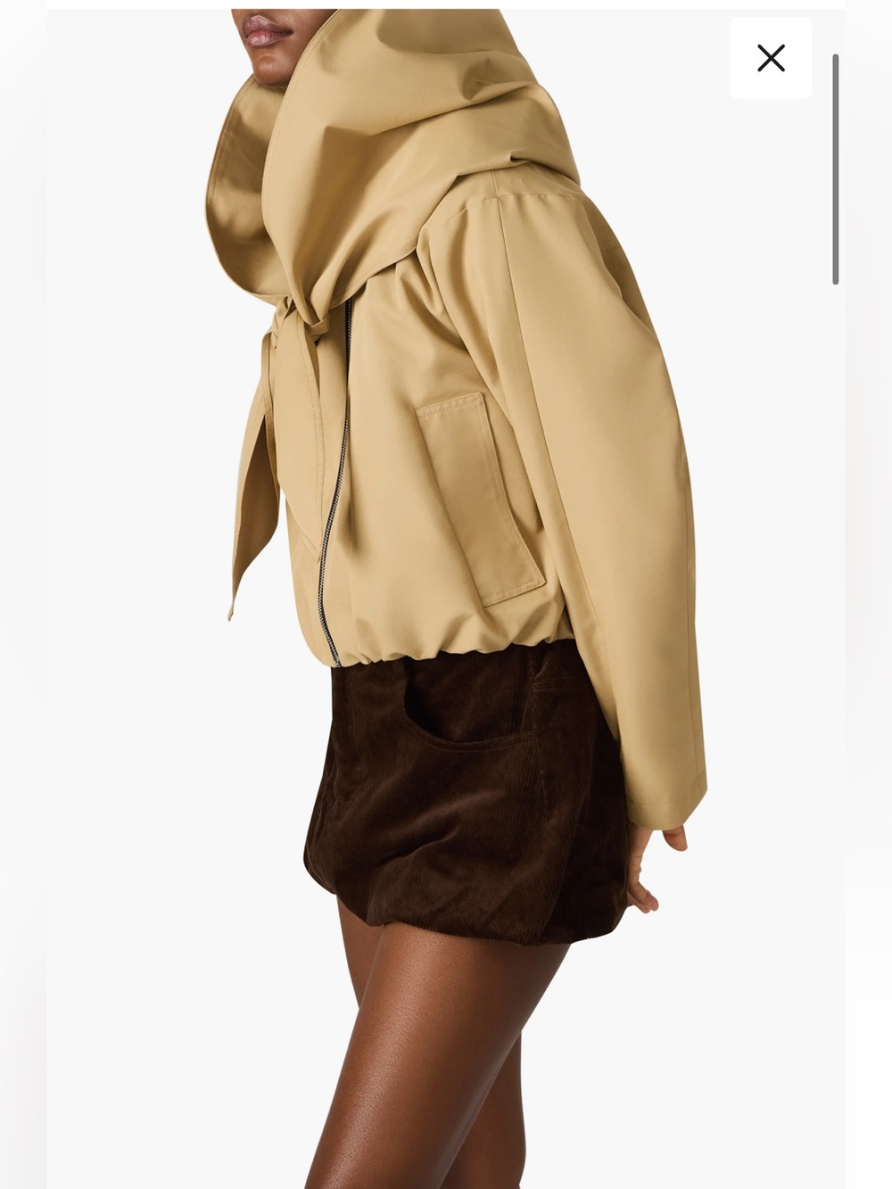 Steve Madden Tan Hooded Bomber Jacket